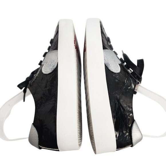 ED Ellen DeGeneres Eda-Gillen Lace-Up Leather Sneakers Black Silver 5.5 - Picture 7 of 11